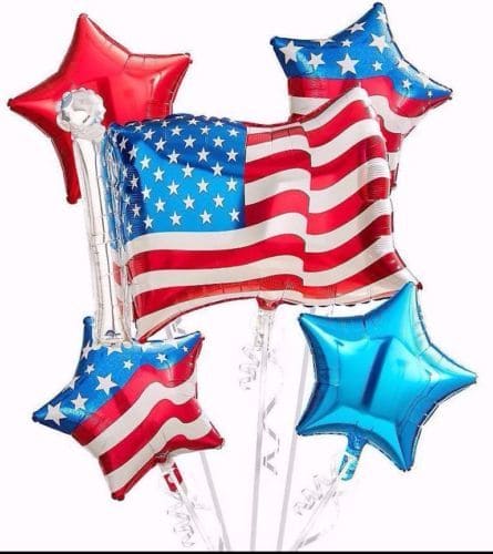 Patriotic Red, White & Blue Balloon Bouquet Set 5 ct.