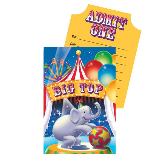 Big Top Birthday Invitations 8ct (Online only)