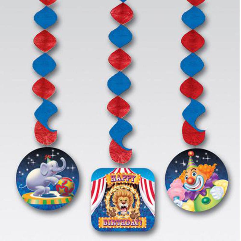 Big Top Birthday Dangling Cutouts 3ct (Online only)