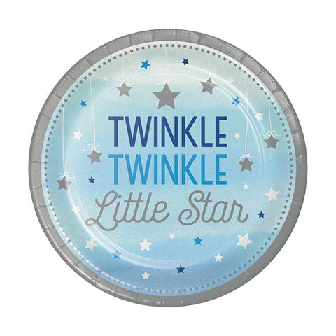 One Little Star Boy Twinkle 7in Round Luncheon Paper  Plates