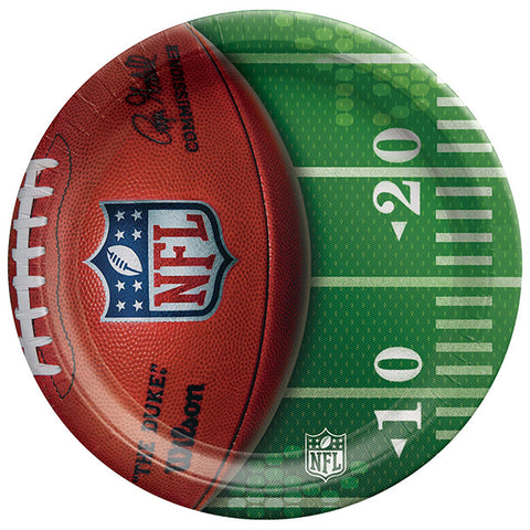 NFL Drive - Silver 10in Round Banquet Paper Plates 8ct