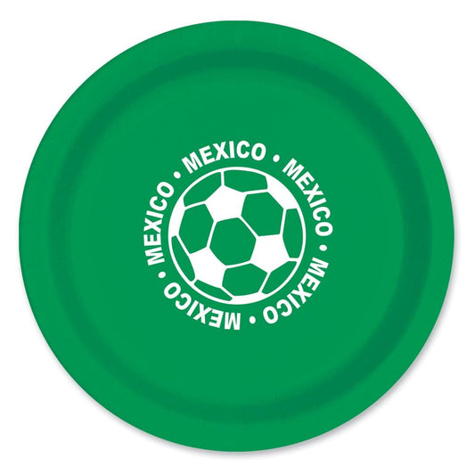 Mexico Soccer 9in Paper Dinner Plates