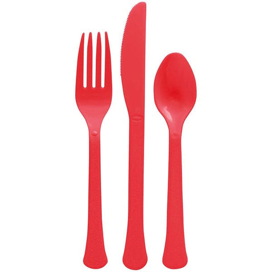 Heavy Weight Cutlery Assorted - Red