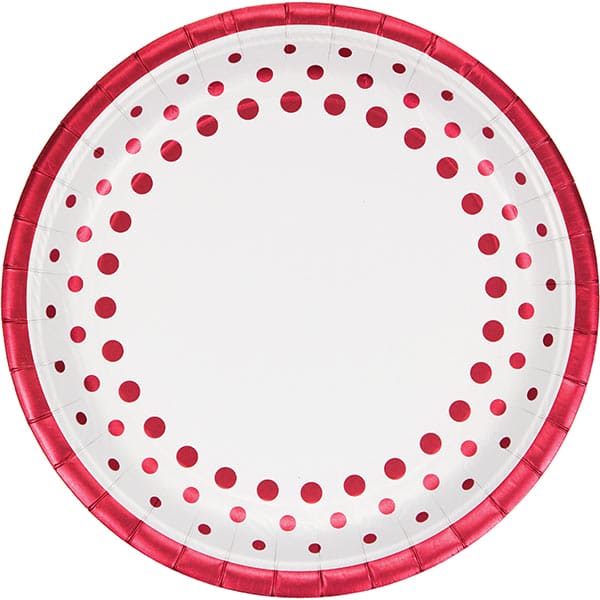 Sparkle And Shine Ruby 9in Round Dinner Paper Plates 8ct