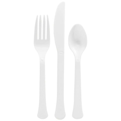Heavy Weight Cutlery Asst., High Ct. - Frosty White 200 Ct