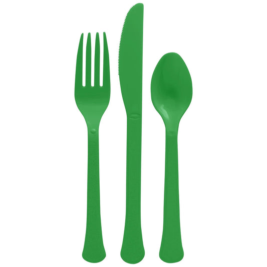 Heavy Weight Cutlery Asst., High Ct. - Festive Green 200 Ct