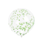 Clear w/Green Confetti 12in Latex Balloons