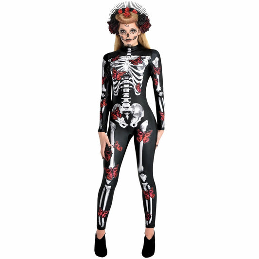 Skeleton Day of the Dead Catsuit womans Costume