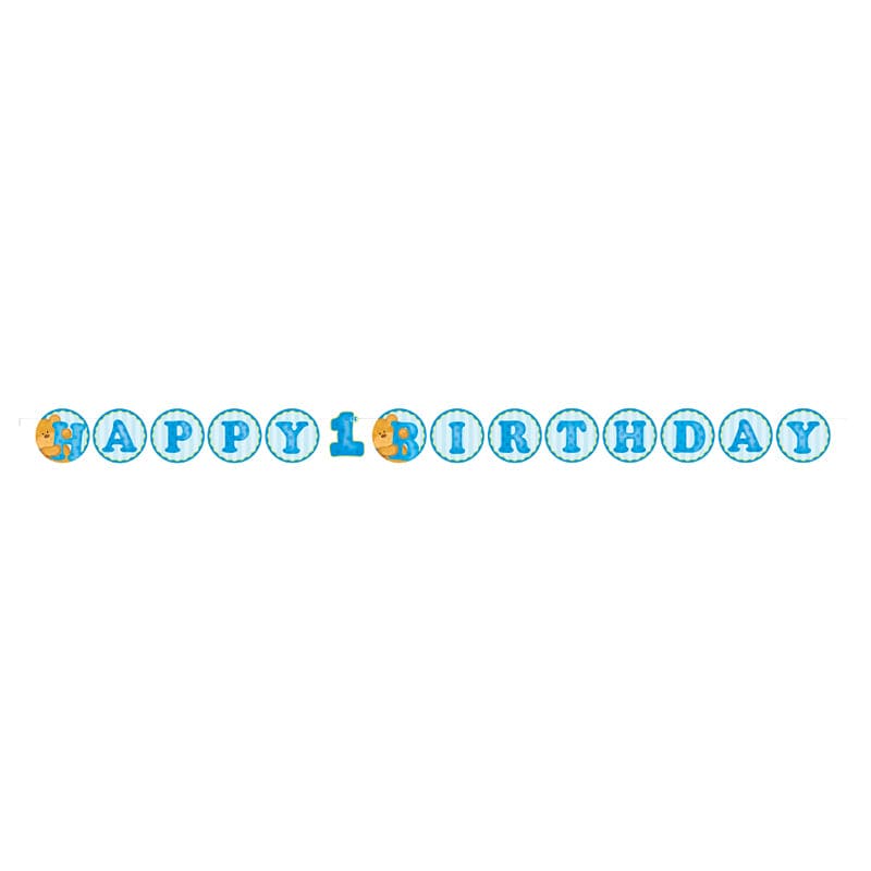 Bear's 1st Boy Birthday Banner