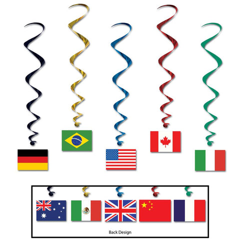 International Flags Foil Swirls w/ Flag Cutouts