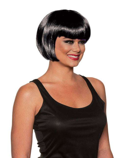 Short Bob Wig with Bangs Black