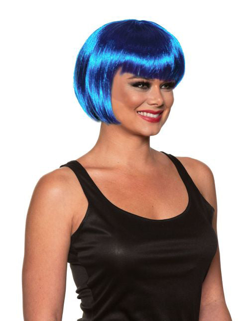 Short Bob Wig with Bangs Royal Blue