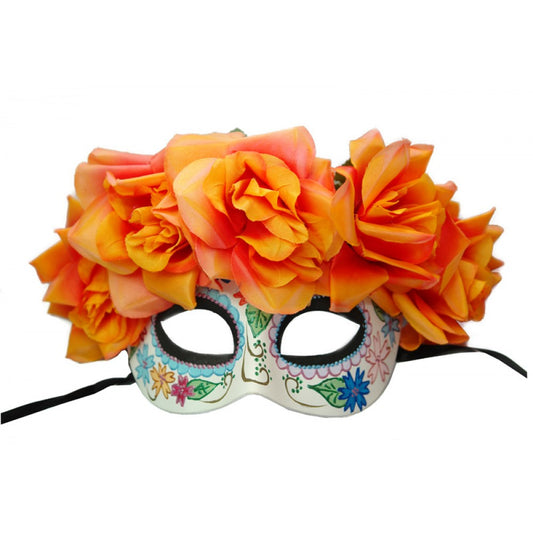 Day of the Dead Eye Mask with Flowers