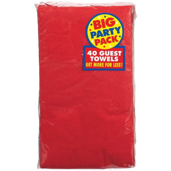 2-Ply Big Party Pack Guest Towels Red (40)