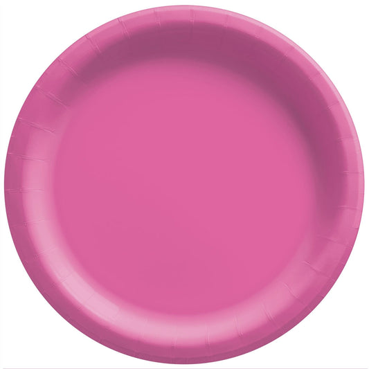 Extra Sturdy Brite Pink Paper Plates 10in, 50 ct