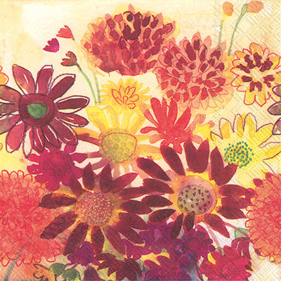 Bunch of Fall Flowers Lunch Napkin 20 Ct