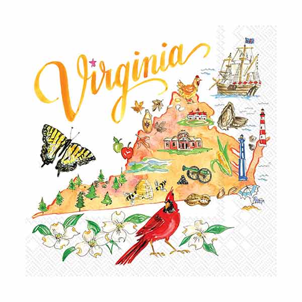 Virginia State Collection Beverage Napkins 20ct