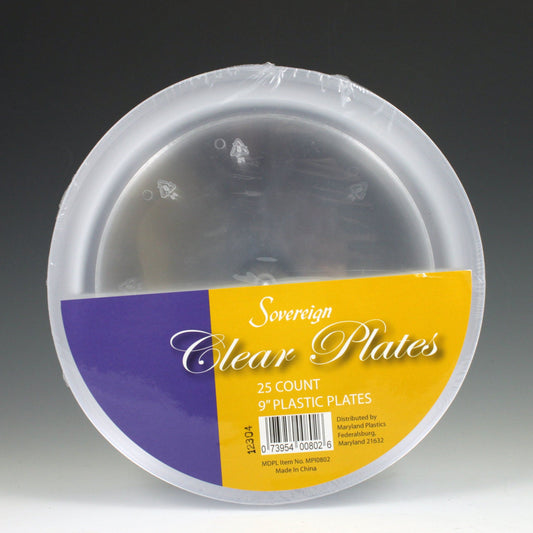 Sovereign Clear 9in Plastic Plates (25)