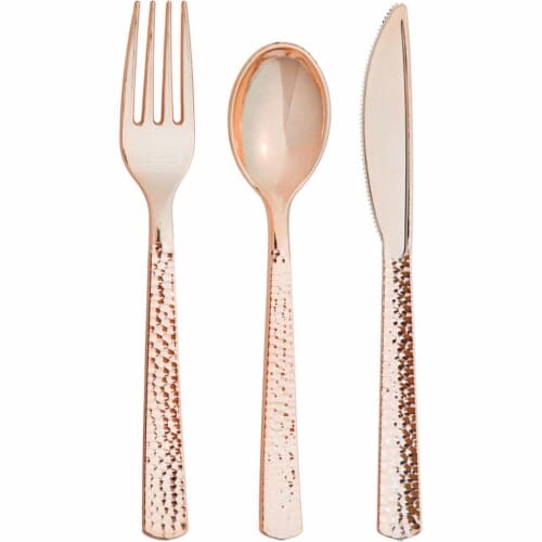 Rose Gold Hammered Cutlery 24 Ct