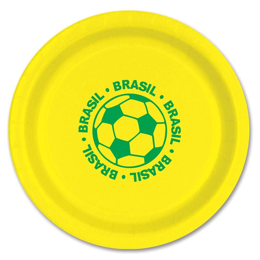 Brazil Soccer 9in Paper Dinner Plates