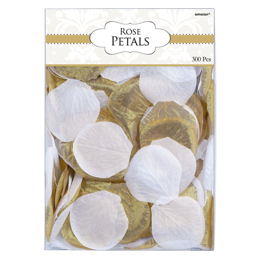 Flower Rose Petals Gold White 300pcs