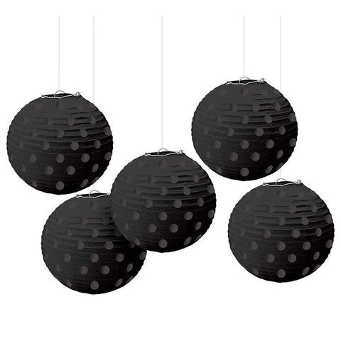 Black Dot 5in Mini Lanterns 5ct