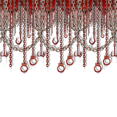 Bloody Chains & Hooks Backdrop 4ft x 30ft