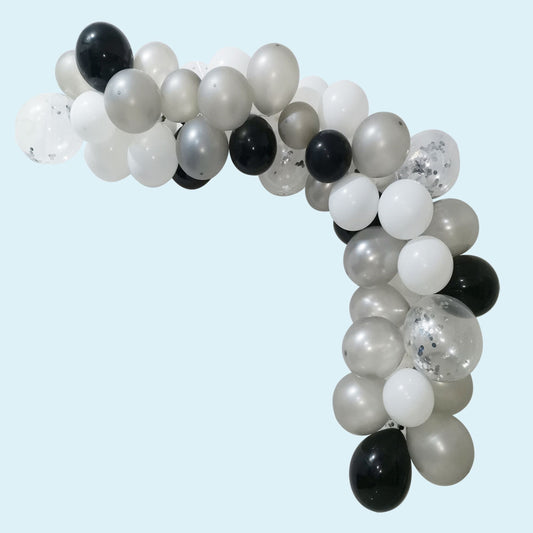 16" Balloon Garland Silver and White Balloons 110 ct