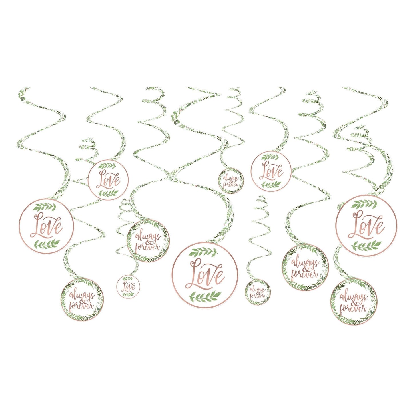 Love And Leaves Value Pack Spiral Decorations 12 ct.