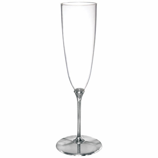 Silver Metallic Champagne Glasses 8 ct