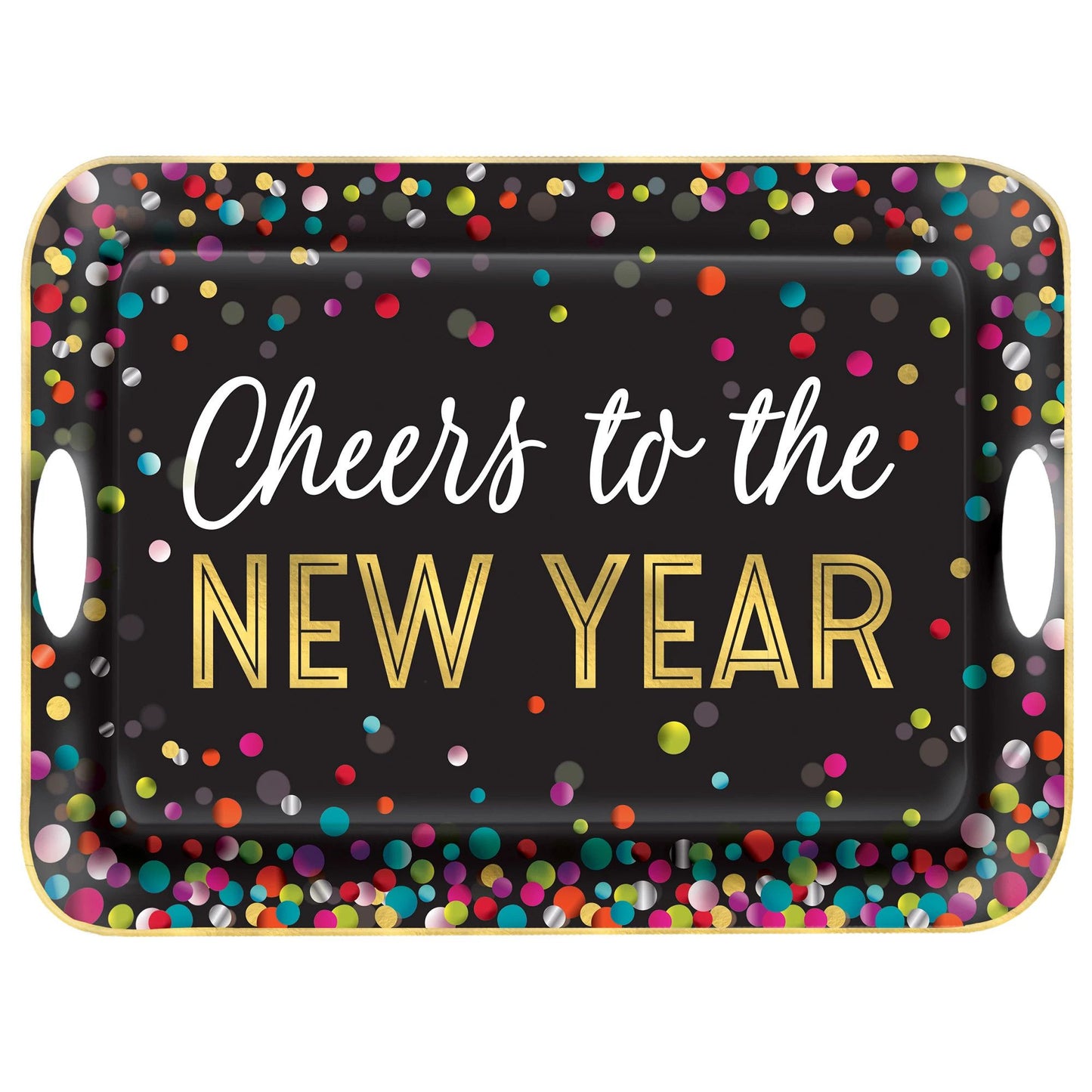 "Cheers to You" New Years Melamine Handle Tray