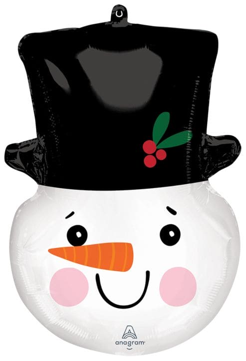 Smiley Snowman Festive Head 23" Balloon