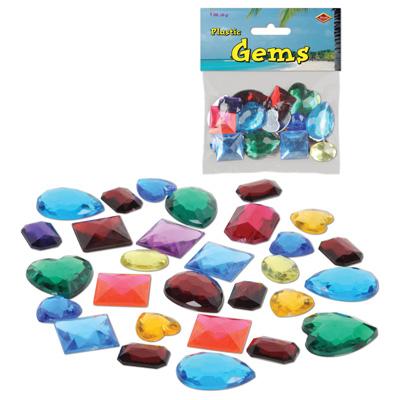 Assorted Color Plastic Gems Pack