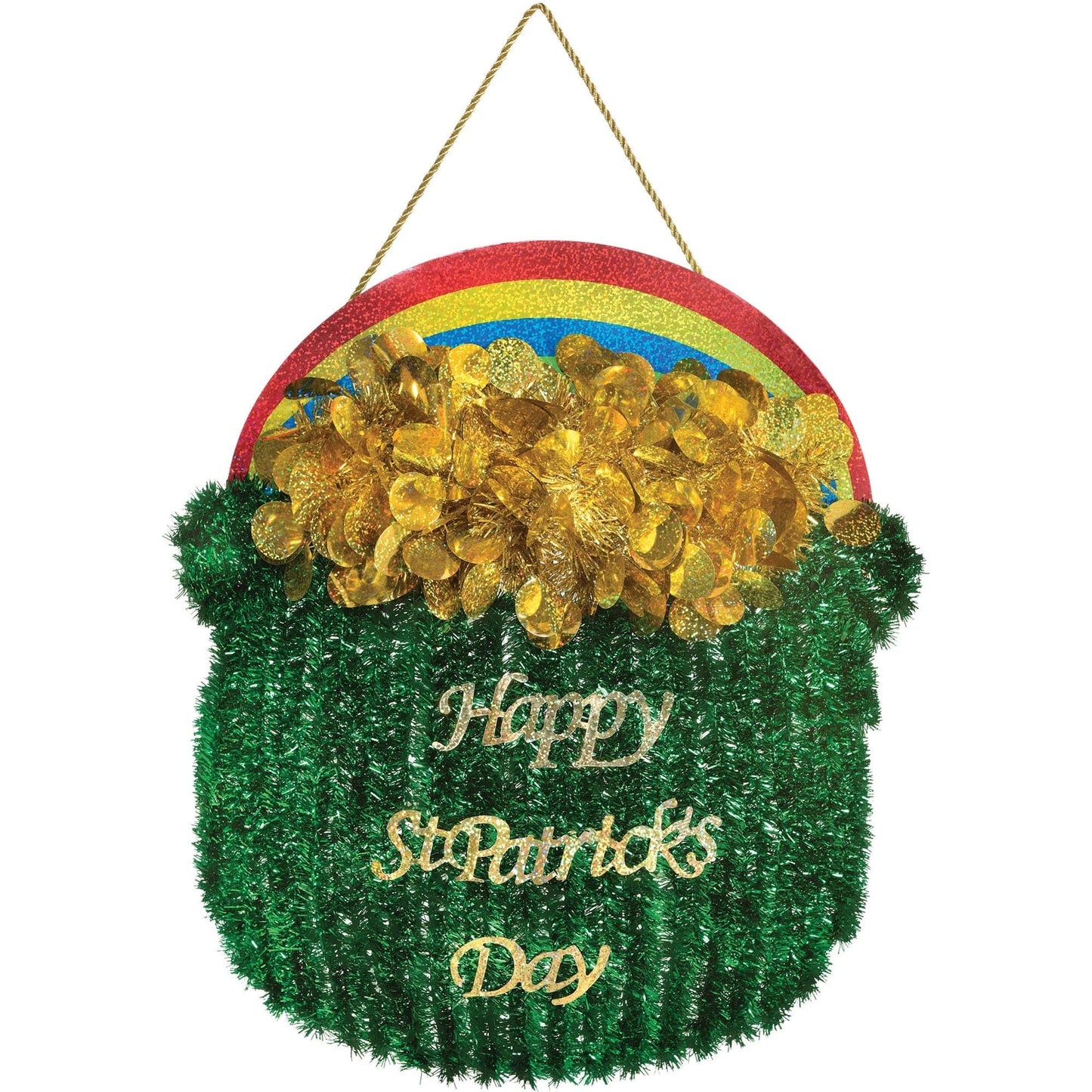 Rainbow Pot of Gold Tinsel Decoration