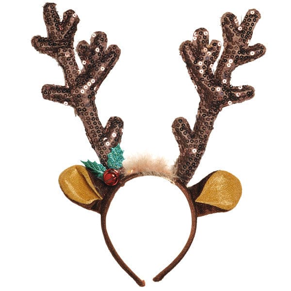 Brown Glitter Antler Headband