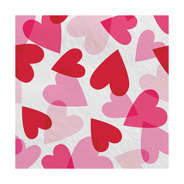 Heart Party Beverage Napkins 40ct