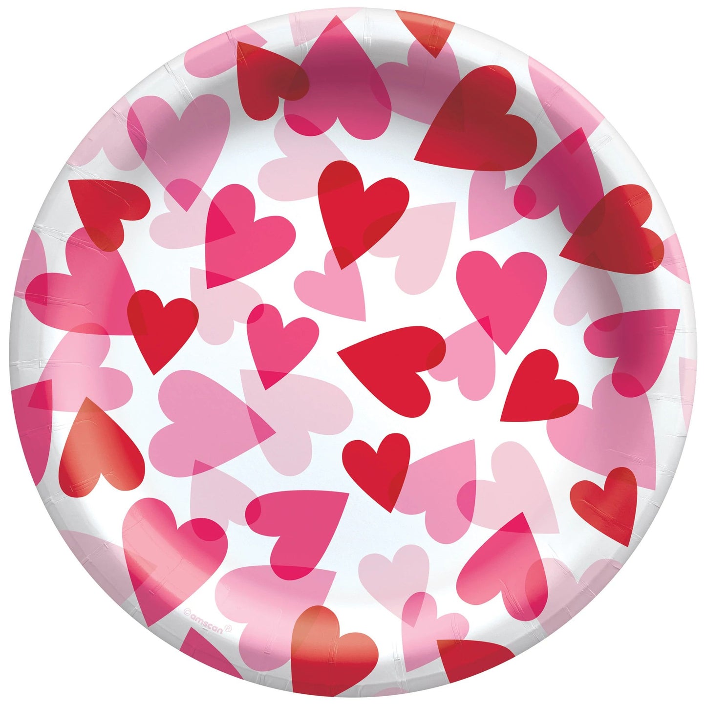 Heart Party 8.5in Round Paper Plates 20ct