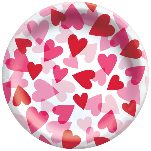 Heart Party 8.5in Round Paper Plates 20ct