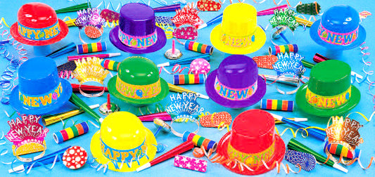 Bright New Years Neon Dayglo Band Party Kit for 50