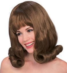 60s Style Auburn Flip Wig