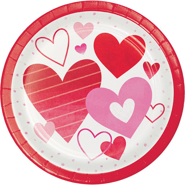 Valentine's Day 9in Round Dinner Paper Plates 8ct