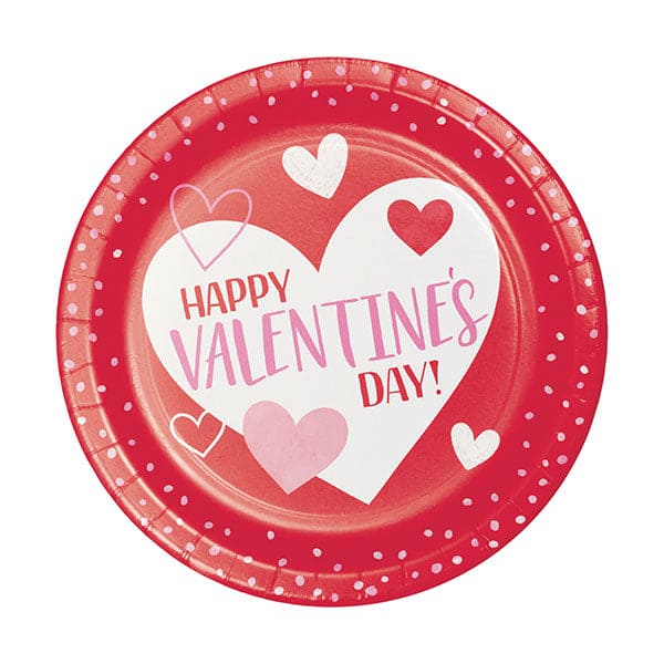 Valentine's Day 7in Round Luncheon Paper Plates 8ct