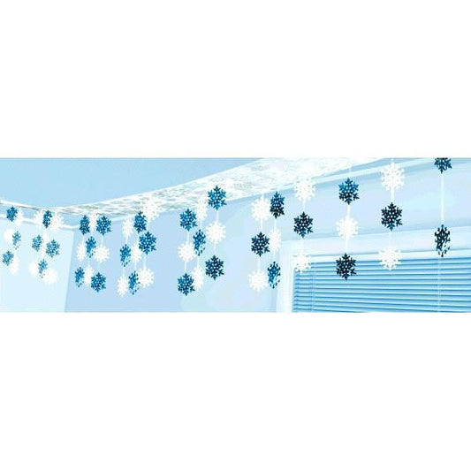 Snowflakes Plastic & Foil Ceiling Decoration 12 ft