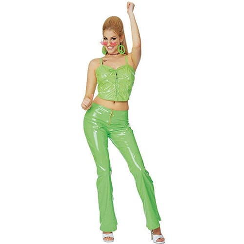 Y2K Lime Dancing Shiny Midriff Costume