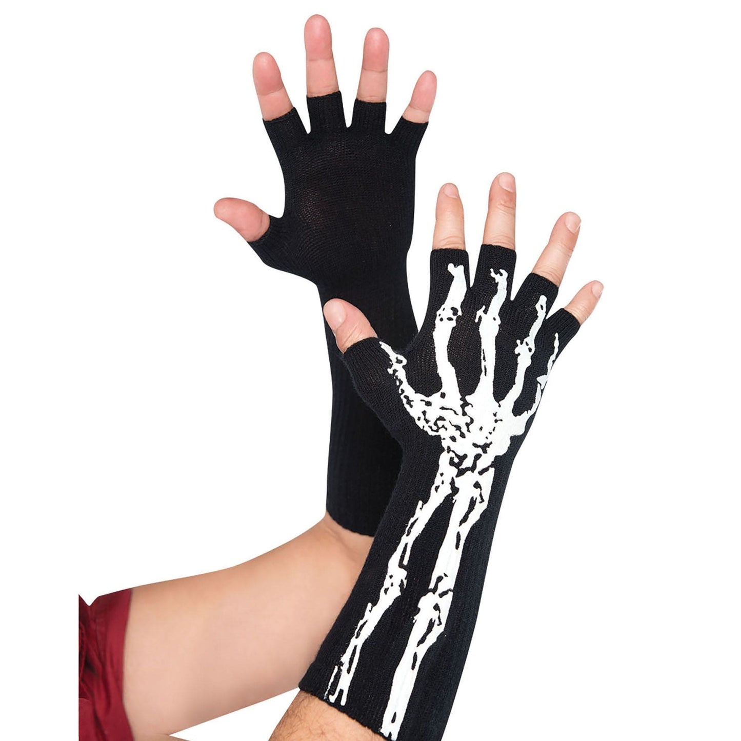 Skeleton Glow-In-The-Dark Fingerless Gloves