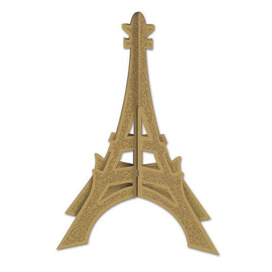 Paris Eiffel Tower 12in 3-D Glittered Centerpiece
