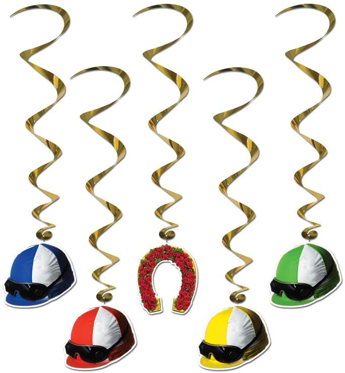 Derby Day Jockey Helmet Hanging Foil Swirls