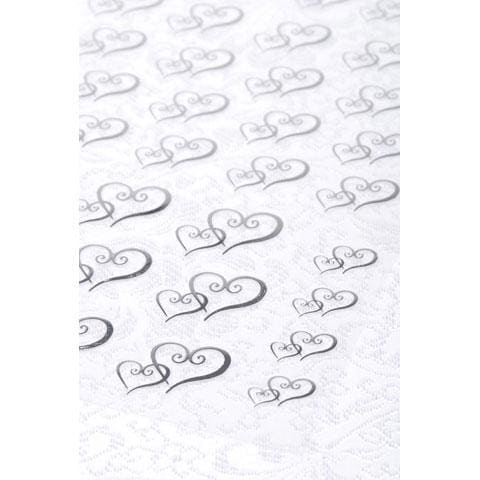 Transparent Double Hearts Silver Stickers