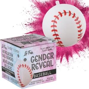 Gender Reveal Baseball Pink
