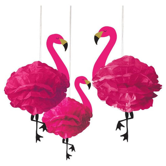 Flamingo Fluffy Decorations 3 Ct